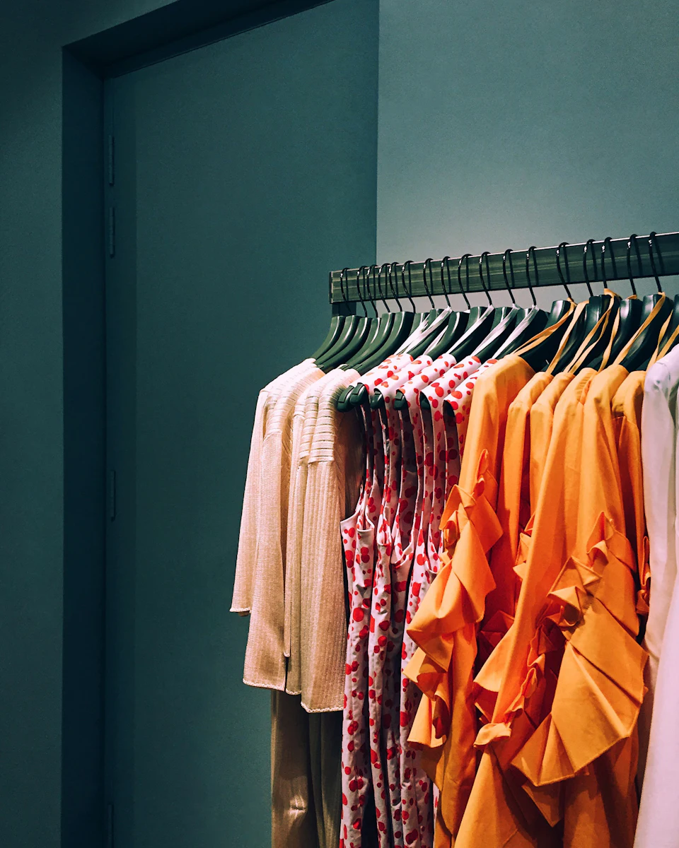Assorted-color shirt lot hang on rack