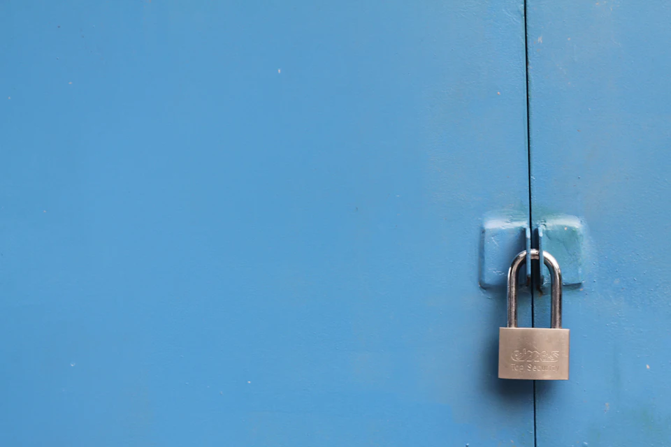 Silver padlock