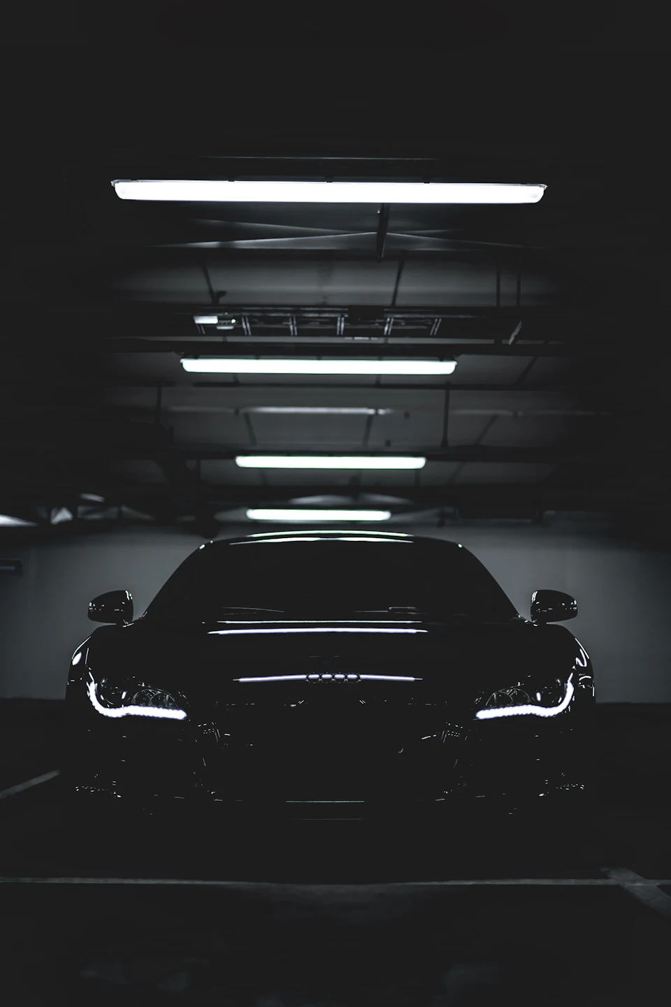Parked black car