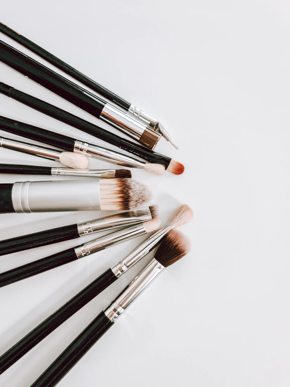 Black and brown makeup brush set